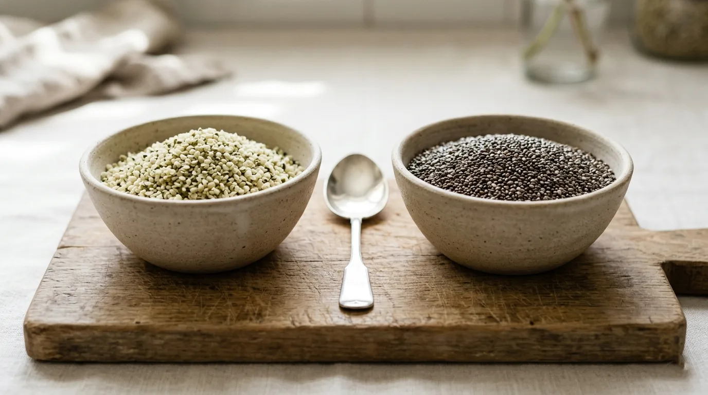 Cœurs de chanvre ou graines de chia : la comparaison de référence des graines végétales superaliments 3 Hemp Hearts vs Chia Seeds The Flagship Comparison of Plant-Based Superfood Seeds