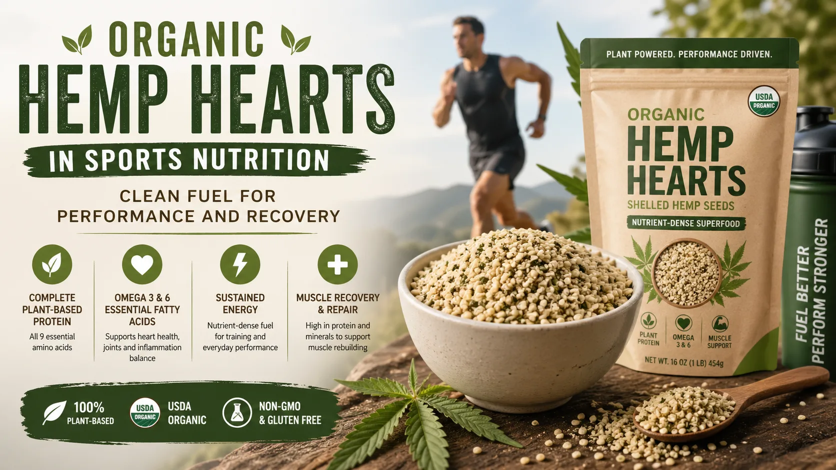 Cœurs de chanvre biologiques en nutrition sportive : un carburant propre pour la performance et la récupération 5 Organic Hemp Hearts in Sports Nutrition Clean Fuel for Performance and Recovery