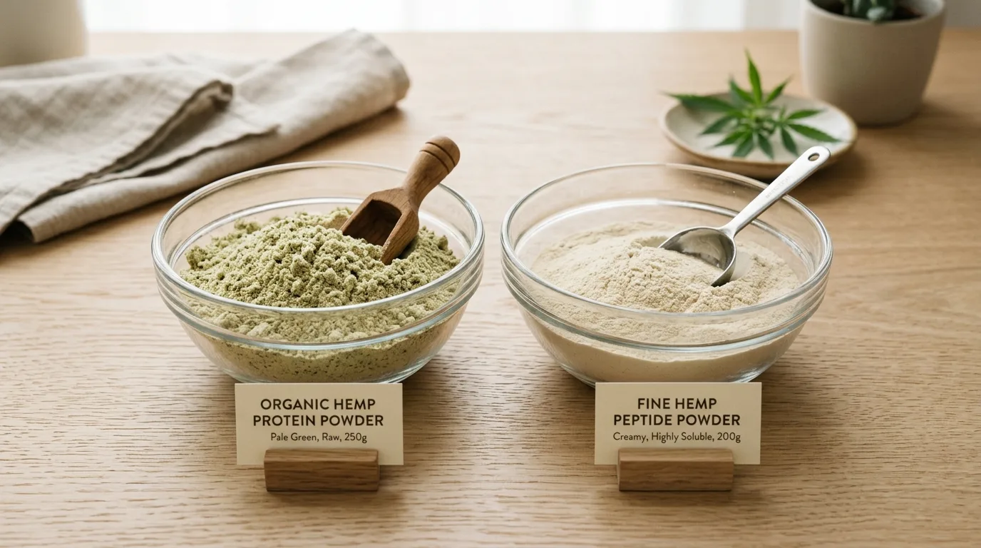 Poudre de protéines de chanvre ou poudre de peptides de chanvre : une comparaison claire pour les acheteurs et les formulateurs 9 Hemp Protein Powder vs Hemp Peptide Powder Key Differences Explained