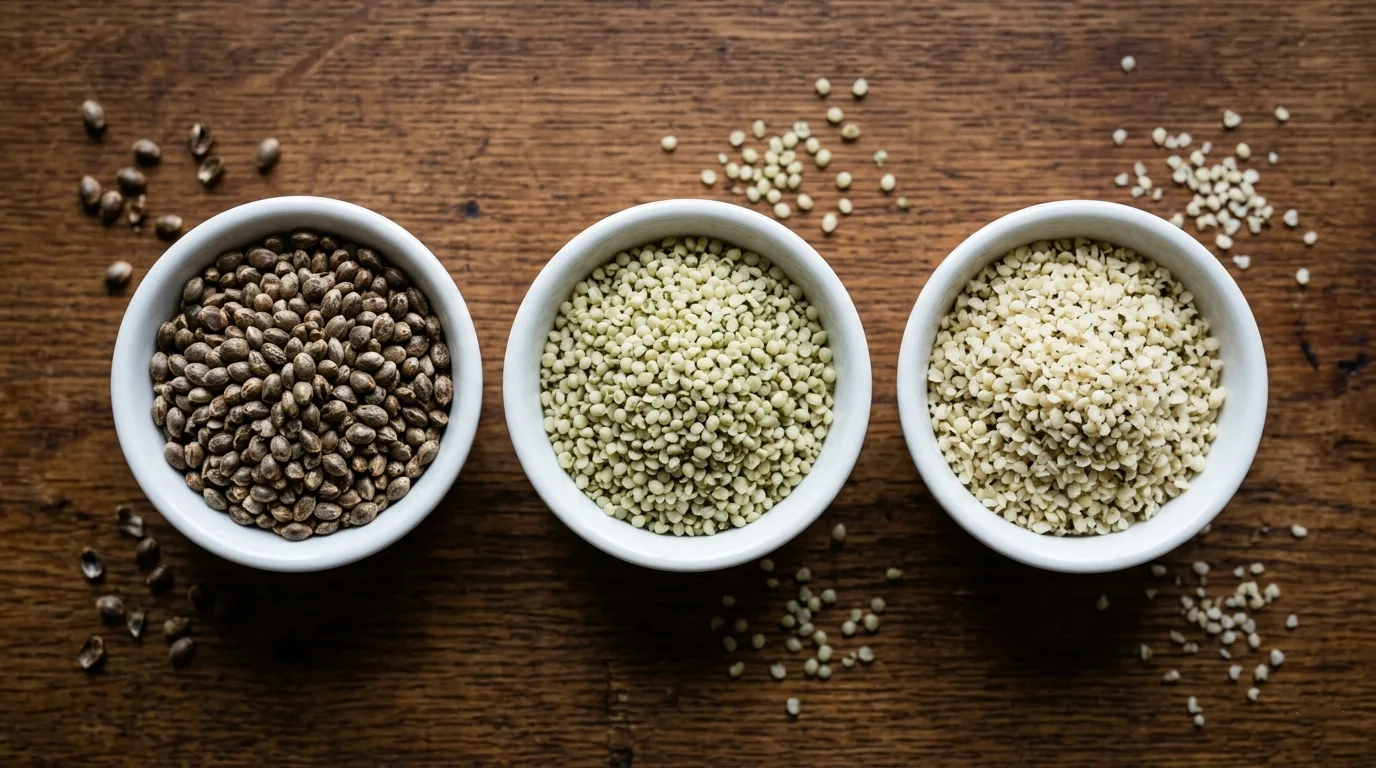 Graines de chanvre 3 mm vs cœurs de chanvre vs graines de chanvre entières : comparaison détaillée 5 Hemp Seeds 3mm vs Hemp Hearts vs Whole Hemp Seeds A Detailed Comparison